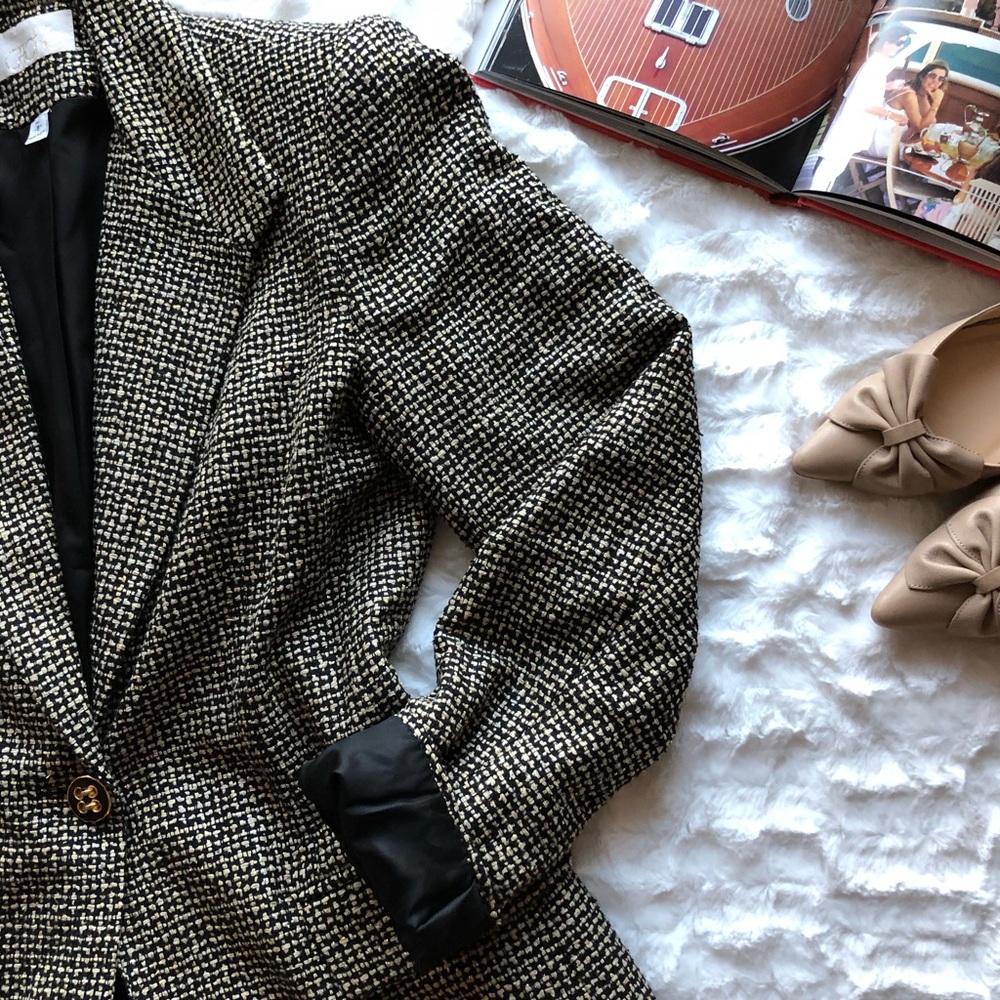🌷SOLD 🌷Vintage Cache Tweed Blazer Jacket - Picture 2 of 8
